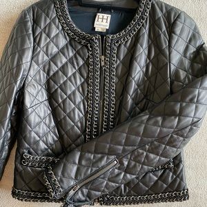 Cropped leather jacket